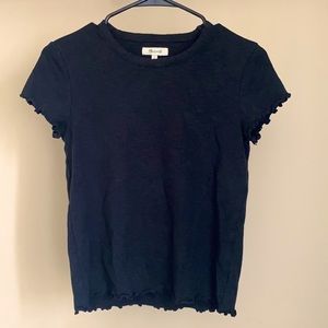 Madewell | Black Ruffle Short Sleeve Top